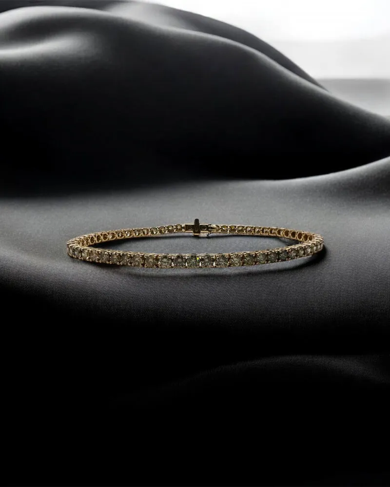 Bracciale Tennis in oro rosa con diamanti Brown